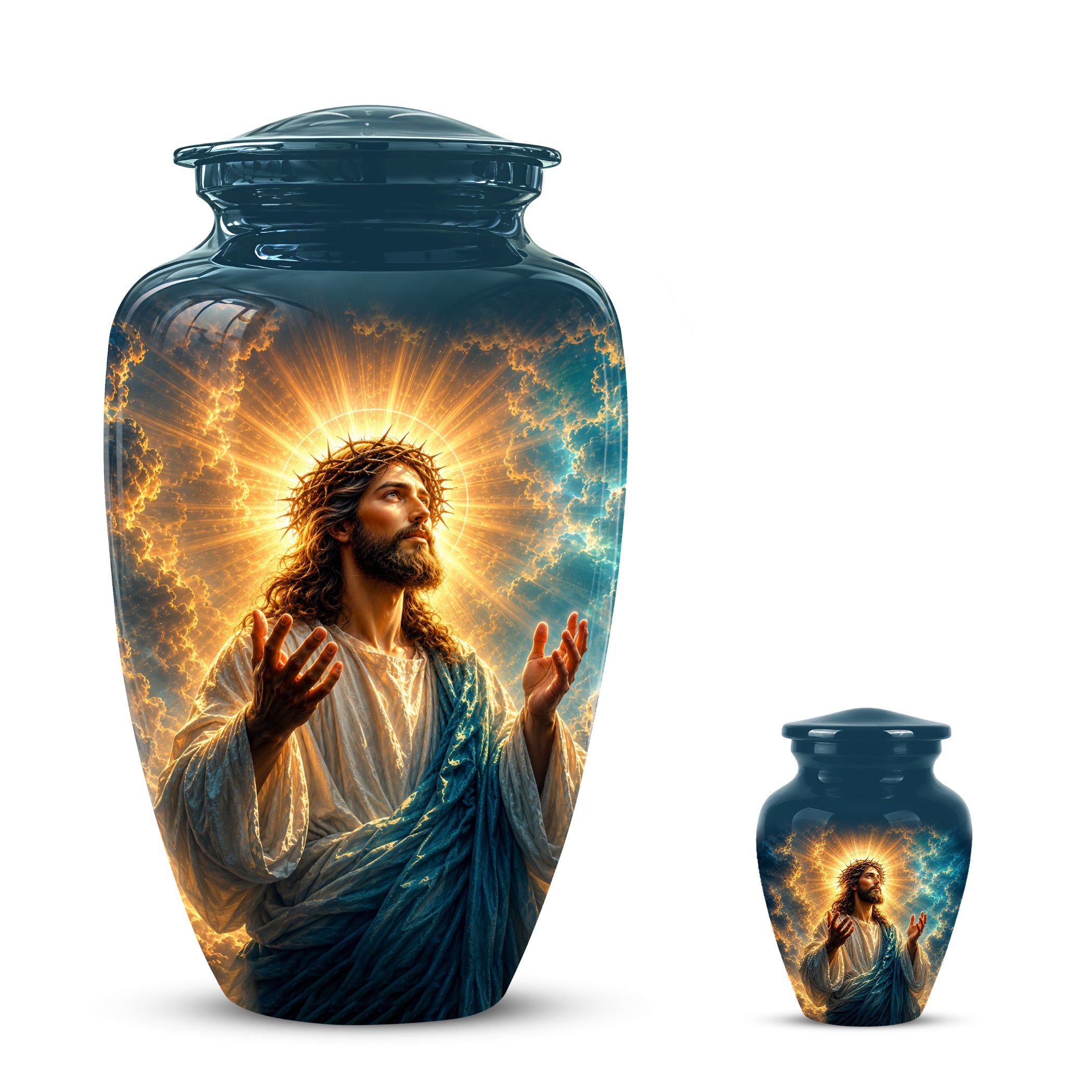 Personalized Jesus Cremation Urn - Handmade Religious Urns On Sale