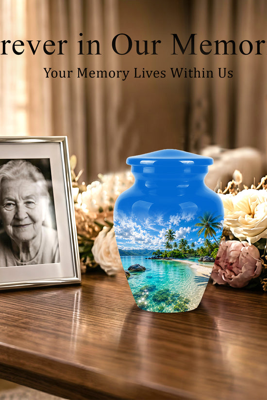 Beach Themed Burial Urn - Personalized Cremation Urns For Human Ashes