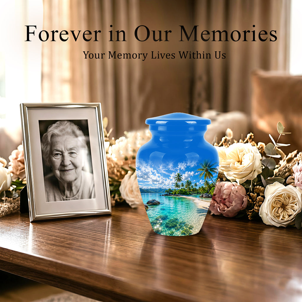 Beach Themed Burial Urn - Personalized Cremation Urns For Human Ashes