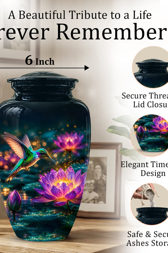 Beautiful Handcrafted Hummingbird Urn - Custom Memorial Urns For Ashes