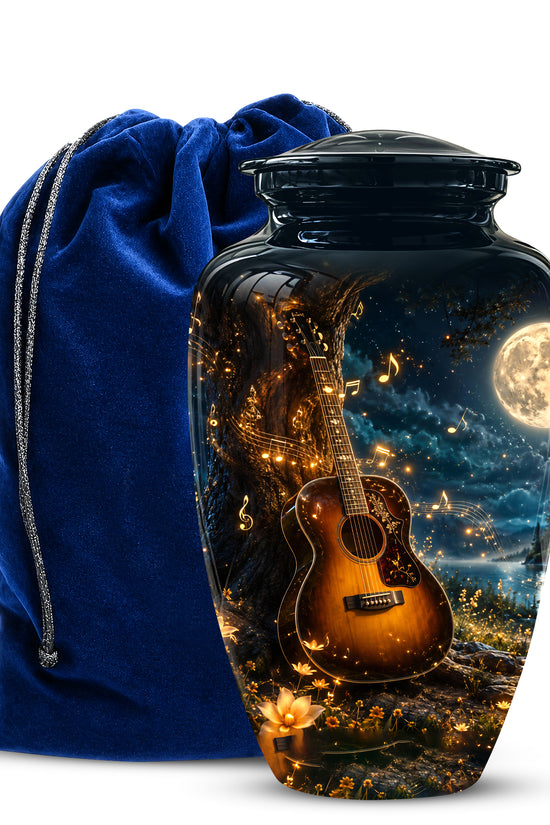 Artistic Guitar Cremation Urn - Starry Night Keep Urn For Music Lovers