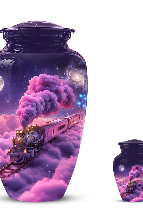 Fantasy Train Cremation Urn – Purple Cloud Memorial Urns For Human Ashes