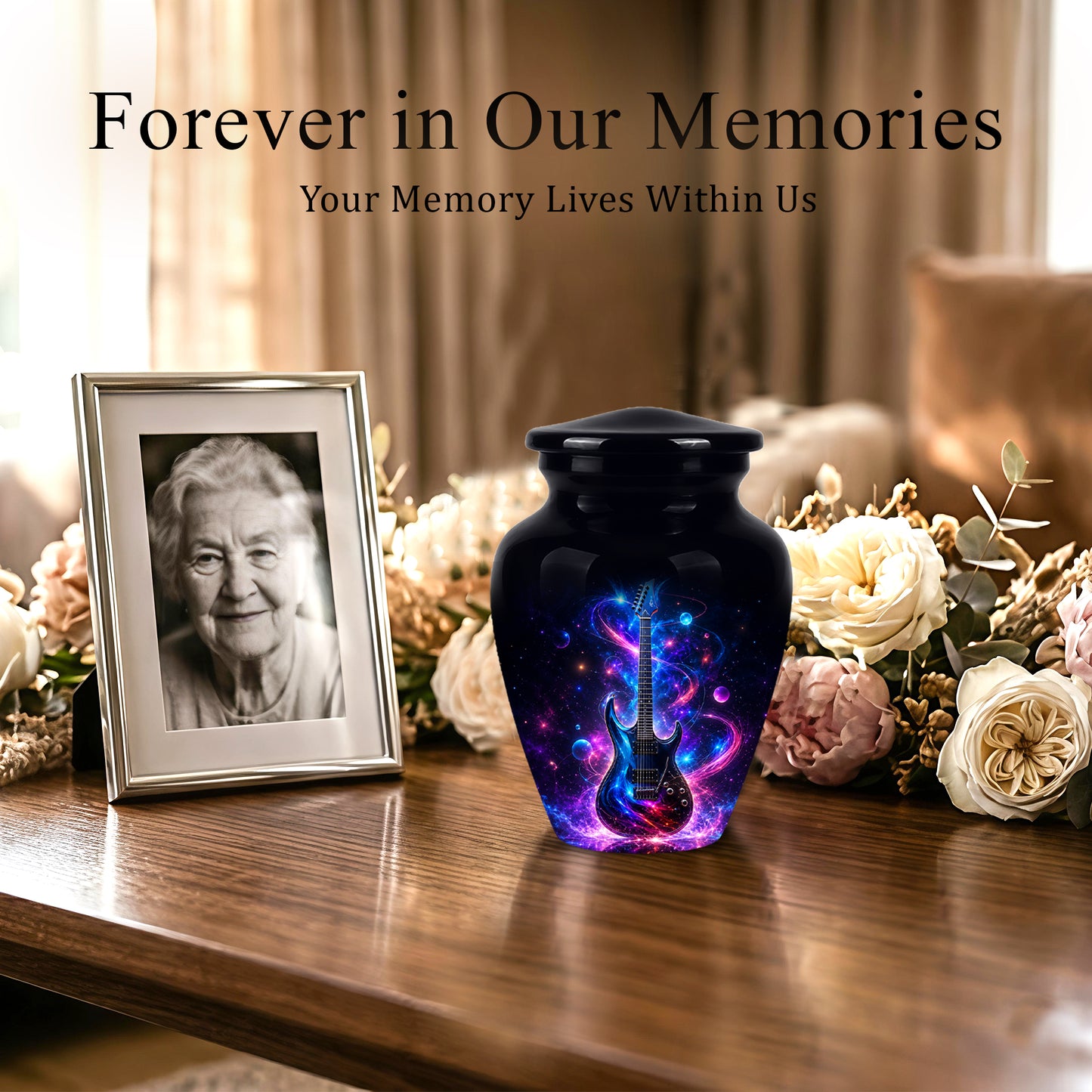 Electric Guitar Cremation Urn - Guitar Memorial Urns For Music Lovers