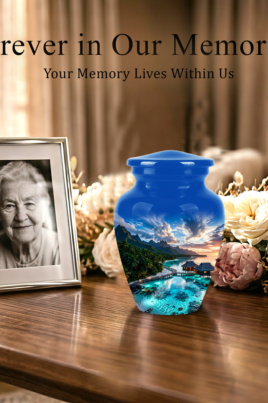 Beach Themed Cremation Urn - Personalized Burial Urns For Human Ashes