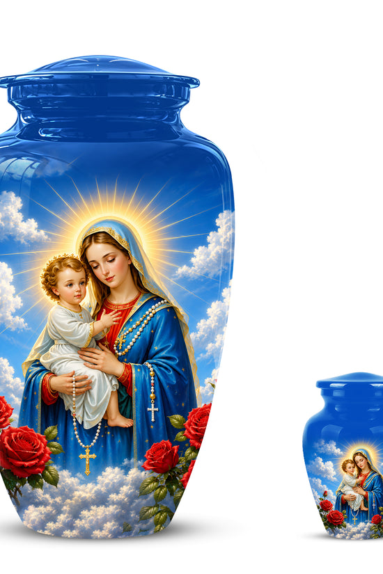 Catholic Virgin Mary & Baby Jesus Urn - Personalized Spiritual Urns