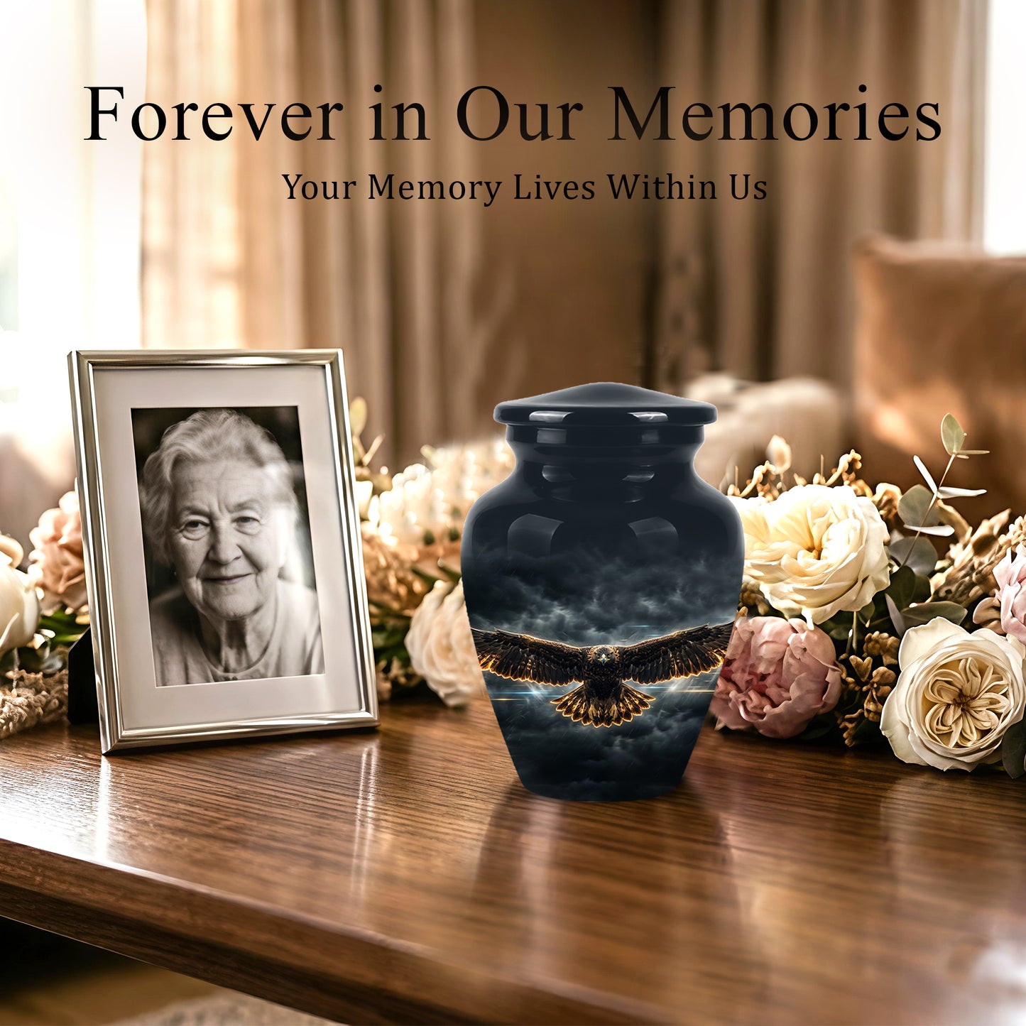 Flying Eagle Memorial Urn - Handcrafted Custom Urns For Human Ashes