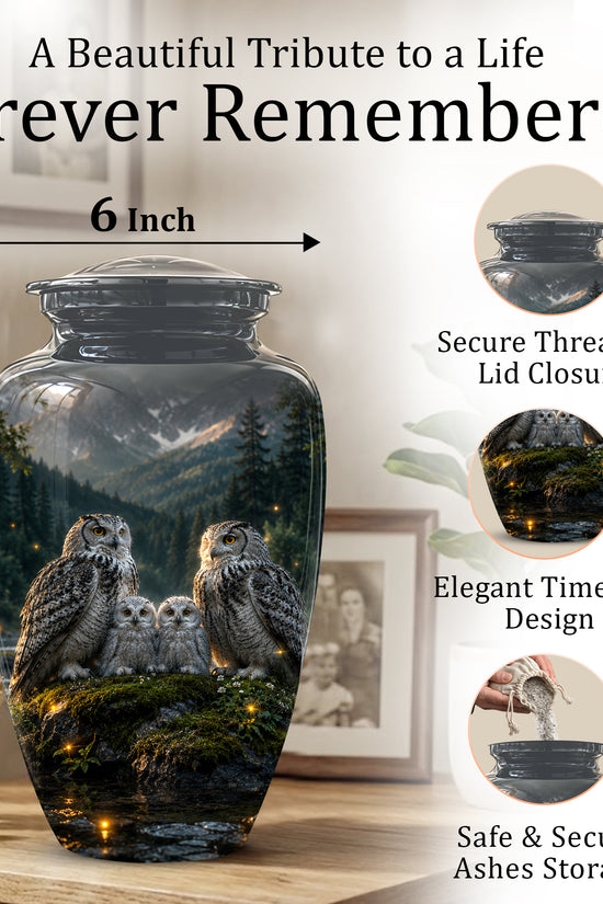 Owl Family Cremation Urn for Ashes – Beautifully Custom Memorial Urn