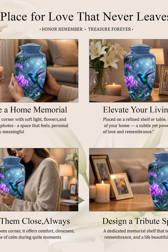Celestial Hummingbird Cremation Urn - Beautiful Memorial Urns For Ashes