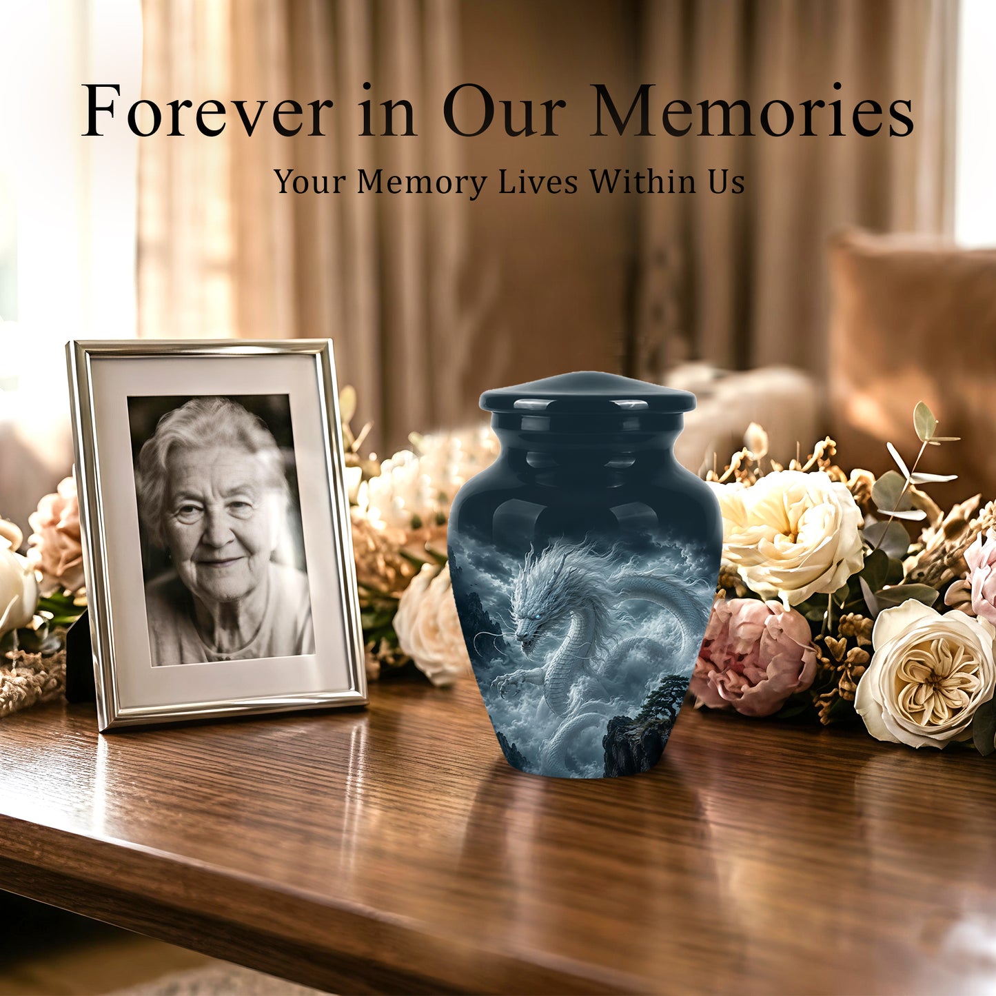 Dragon Cremation Urn = Custom Artistic Adult Memorial Urns For Ashes