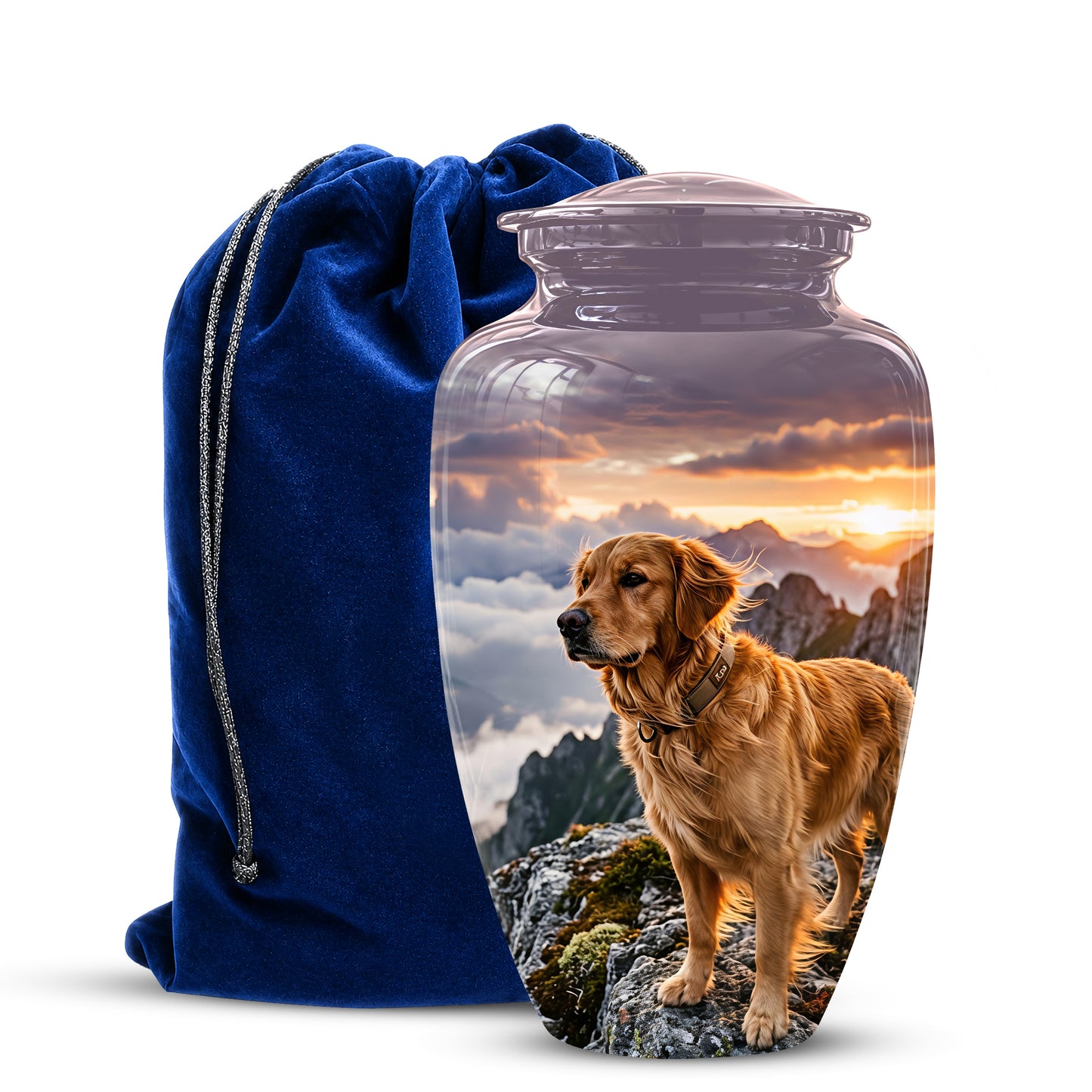 Golden Retriever Themed Urn - Handcrafted Custom Urn For Pet Dog Ashes