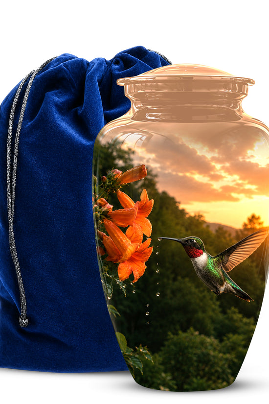 Hummingbird Memorial Urn - Custom Sunset Scenic Urns For Human Ashes