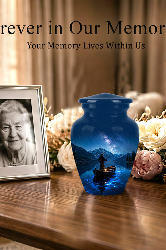 Fisherman Memorial Urn - Night Fishing Urns For Men & Women Ashes