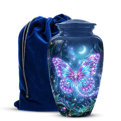 Glowing Colorful Butterfly Memorial Urn - Majestic Urns For Ashes