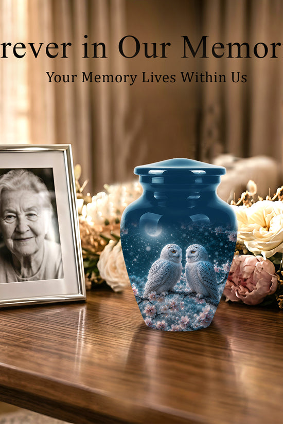 Snowy Owl Couple Memorial Urn - Majestic Couple Urns For Loved Ones
