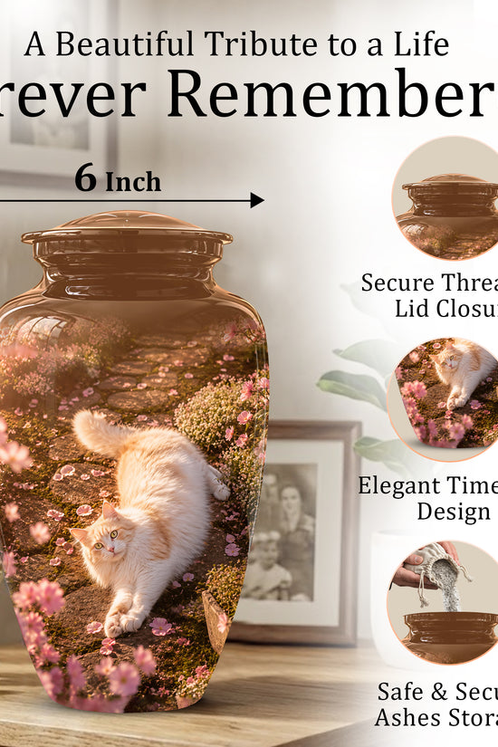 Fluffy Cat Cremation Urn - Custom Burial Memorial Urns On Sale