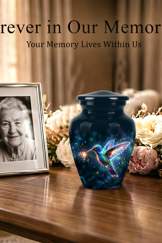 Celestial Colorful Hummingbird Cremation Urn - Majestic Funeral Urns