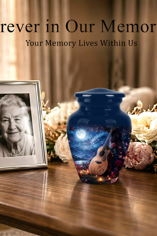 Artistic Guitar Memorial Urn - Beautifully Handcrafted Urns For Humans