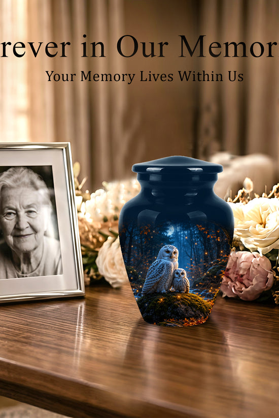 Owl With Owlet Themed Urn - Custom Cremation Urns For Human Ashes