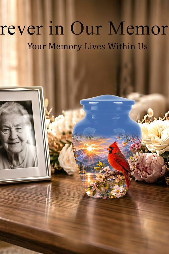 Red Cardinal Bird Cremation Urns - Beautiful Memorial Urns For Ashes
