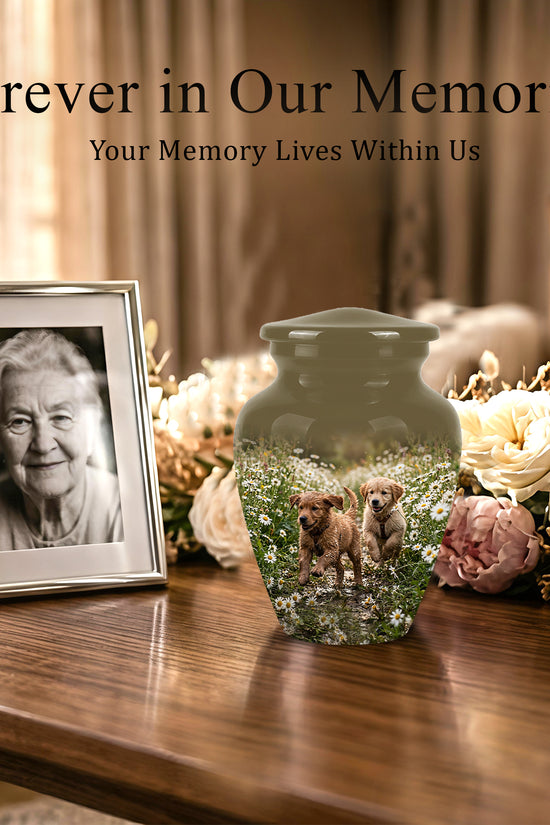 Playful Dog Puppy Urn - Personalized Memorial Urns For Pet Ashes