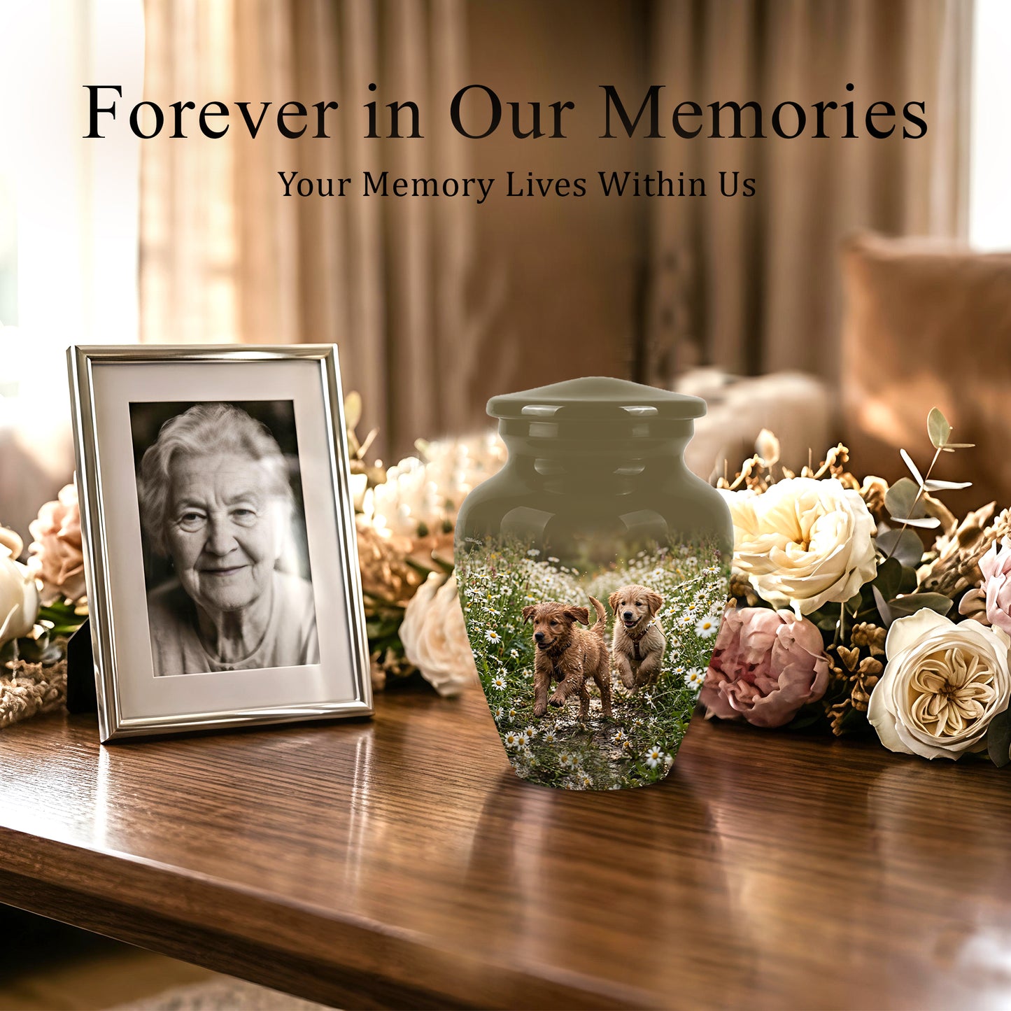 Playful Dog Puppy Urn - Personalized Memorial Urns For Pet Ashes