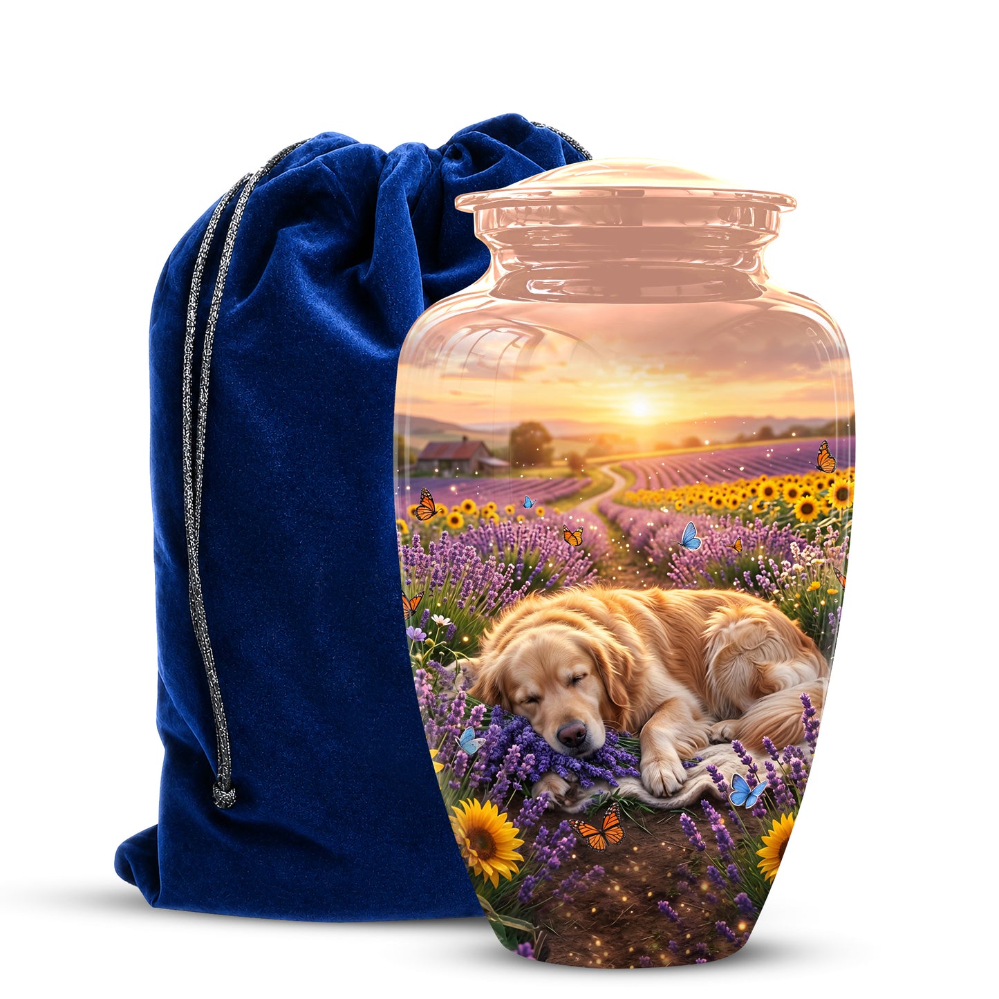 Golden Retriever Gog Memorial Urn - Personalized Pet Urns For Ashes