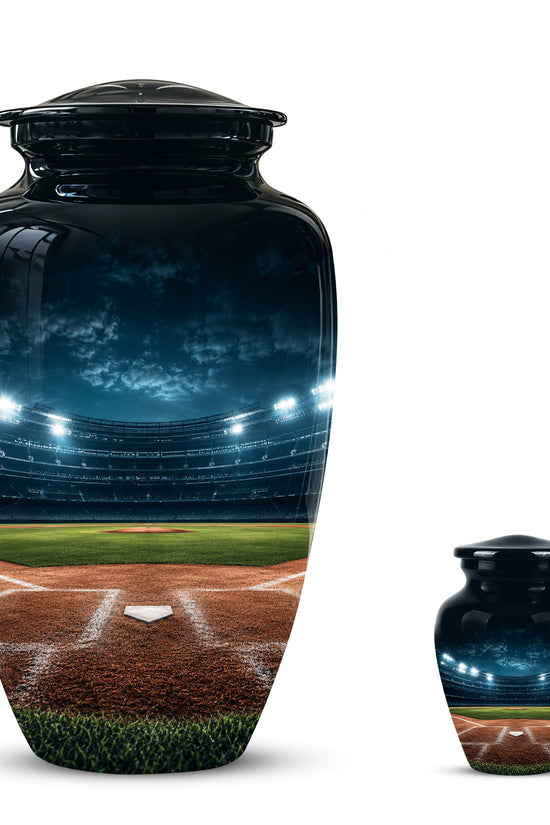 Personalized Baseball Ground Cremation Urn - Aluminium Memorial Urns