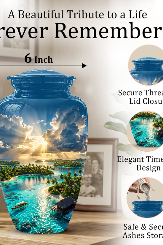 Beach Cremation Urn - Personalized Adult Urns For Human Ashes
