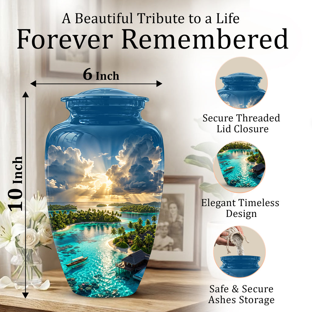 Beach Cremation Urn - Personalized Adult Urns For Human Ashes