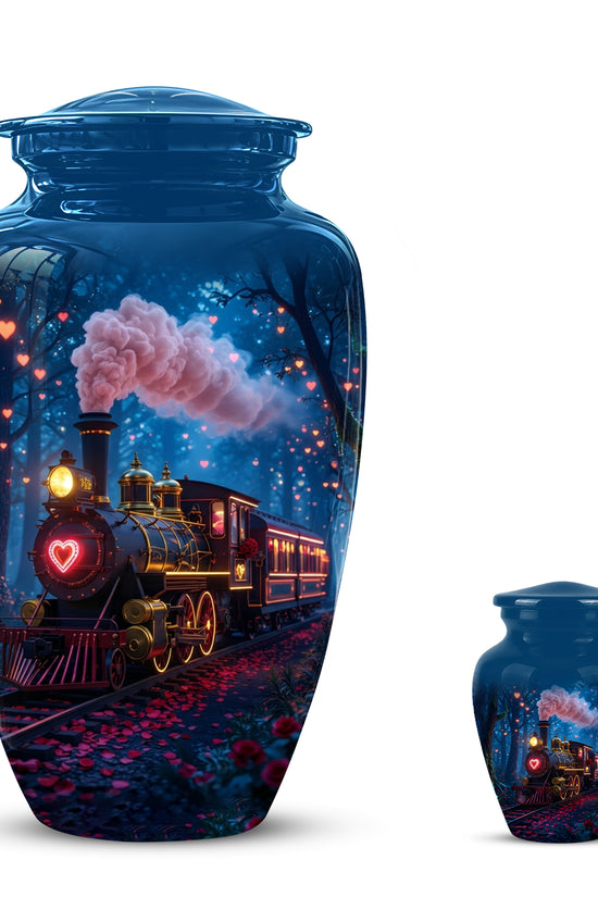 Vintage Train Cremation Urn - Steam Engine Memorial Urns For Ashes