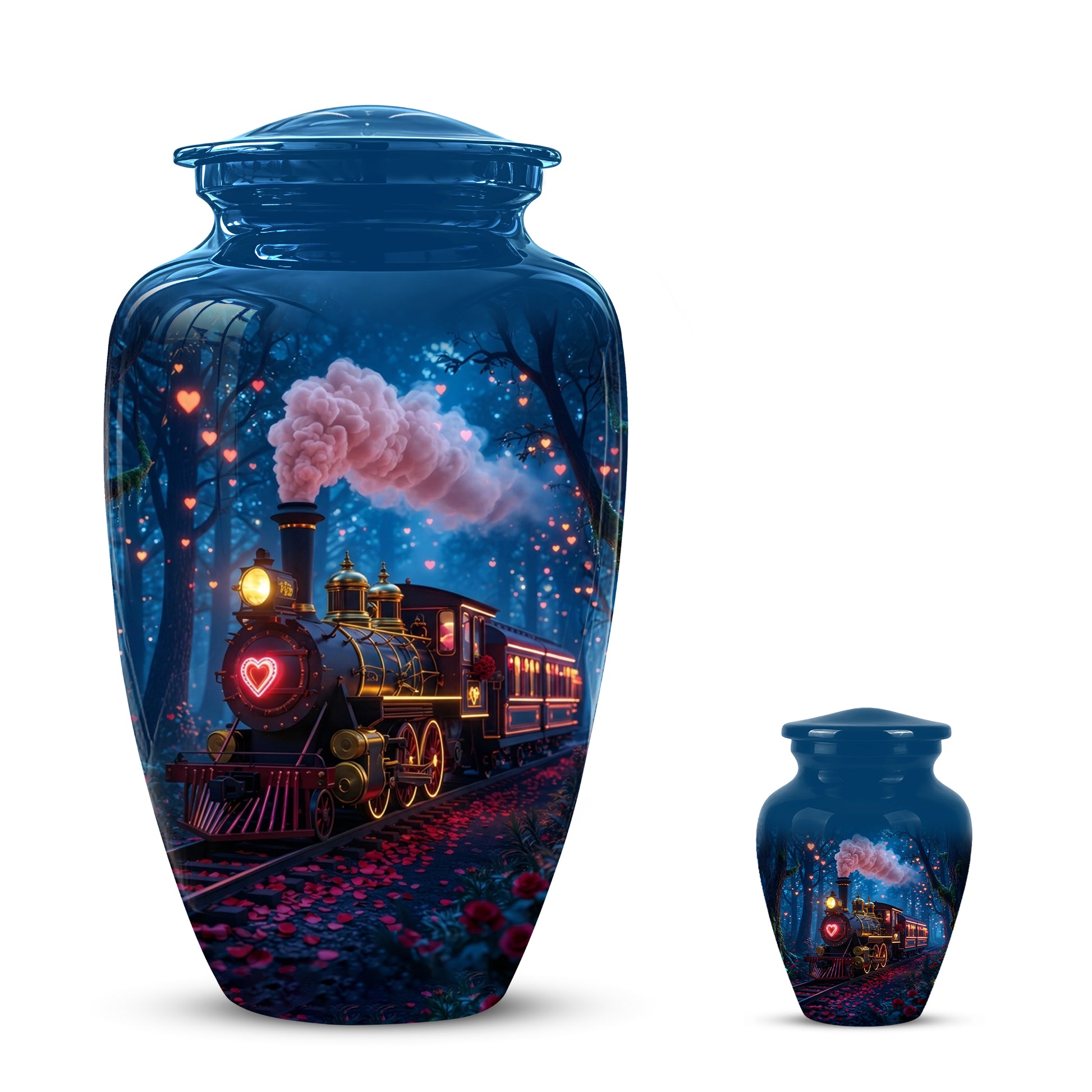 Vintage Train Cremation Urn - Steam Engine Memorial Urns For Ashes