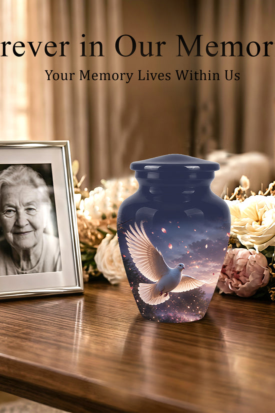 Flying White Dove Cremation Urn - Classic Memorial Urns For Adult Ashes