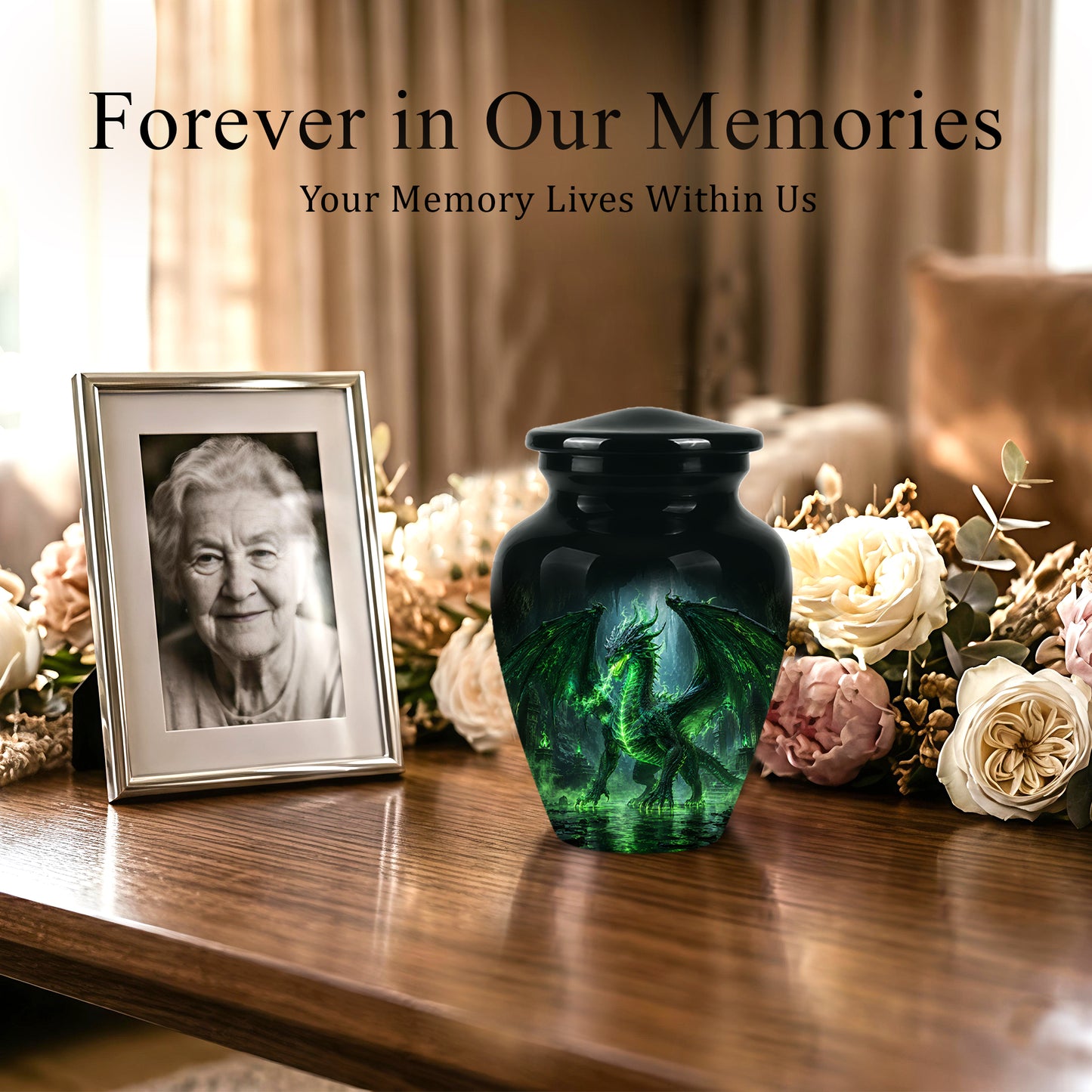 Dragon Themed Urn - Mythical Artistic Memorial Urns For Human Ashes