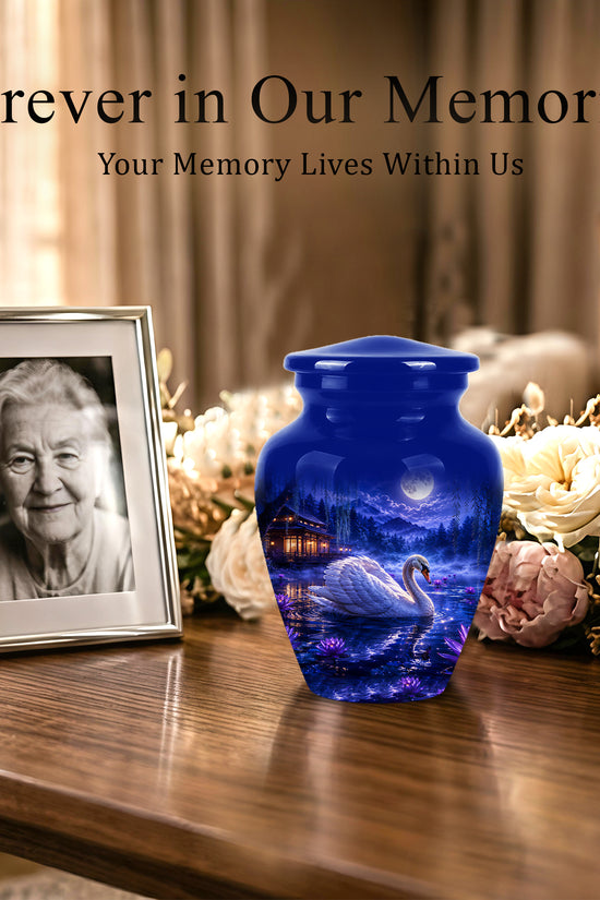 White Swan Memorial Urn - Personalized Funeral Urns On Sale For Ashes