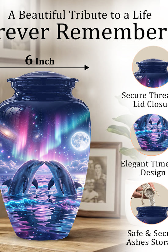 Twin Dolphin Memorial Urn - Beautiful Cremation Urns For Women Ashes