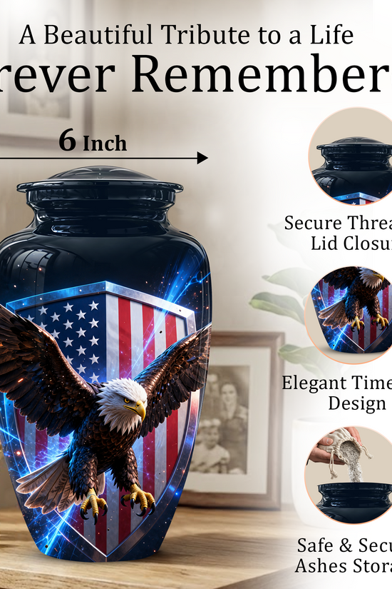 American Bald Eagle Memorial Urn - Personalized Funeral Urns For Ashes