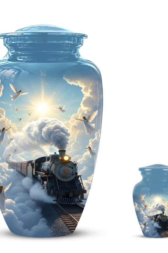 Heavenly Train Cremation Urn – Angel Clouds Memorial Urns For Ashes