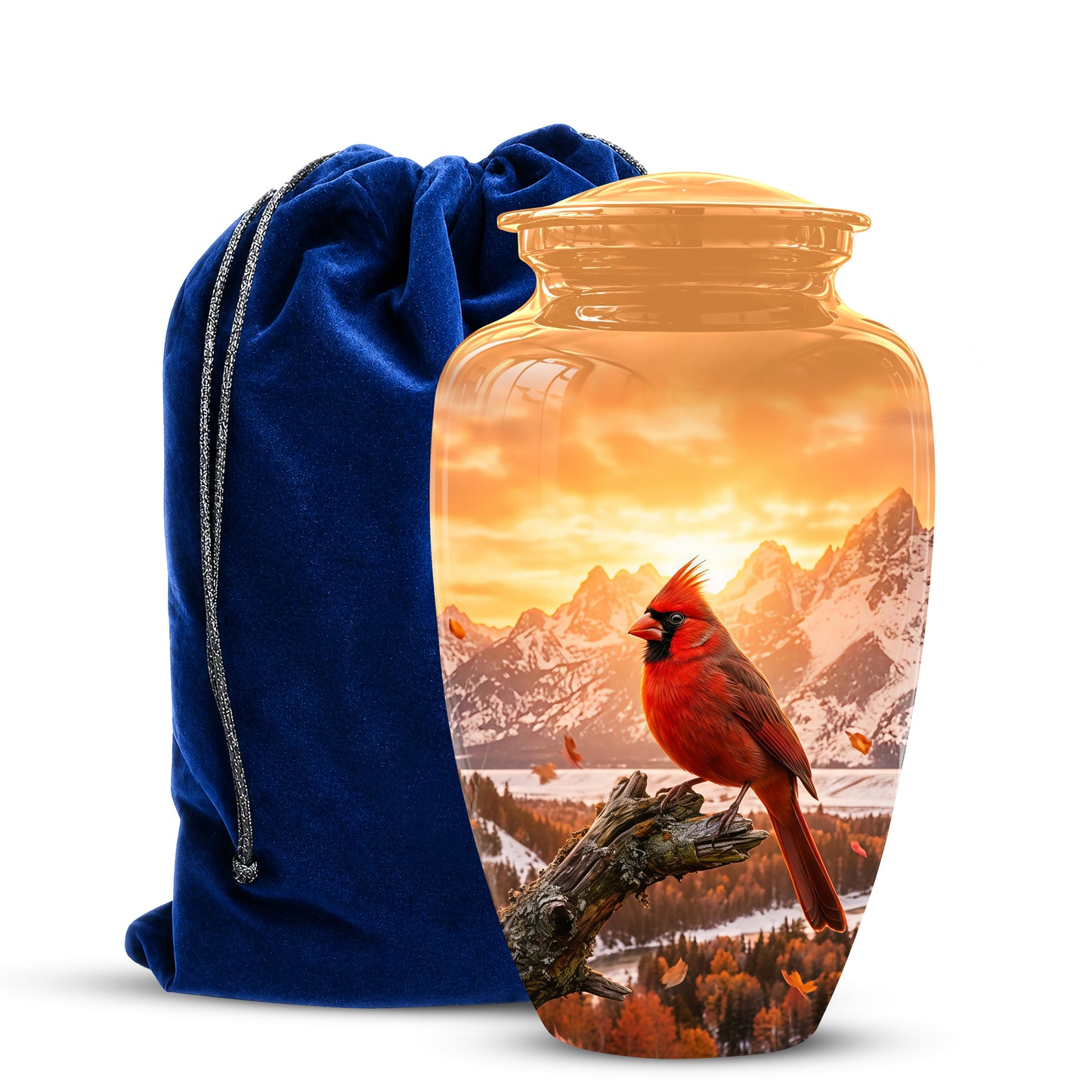 Red Cardinal Bird Burial Urn - Personalized Handcrafted Urns For Ashes