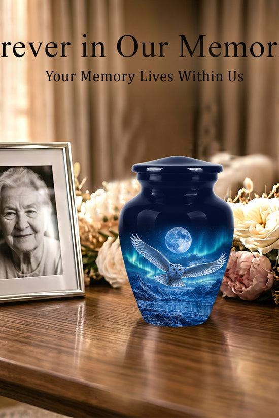 Flying Owl Memorial Urn - Night Owl Cremation Urns For Human Ashes