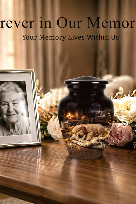 Dog Puppy Cremation Urn - Resting Eternal Memorial Urns For Pet Ashes