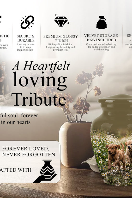 Playful Dog Puppy Urn - Personalized Memorial Urns For Pet Ashes