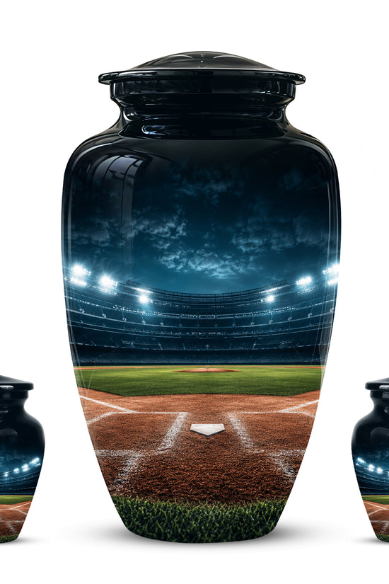 Personalized Baseball Ground Cremation Urn - Aluminium Memorial Urns