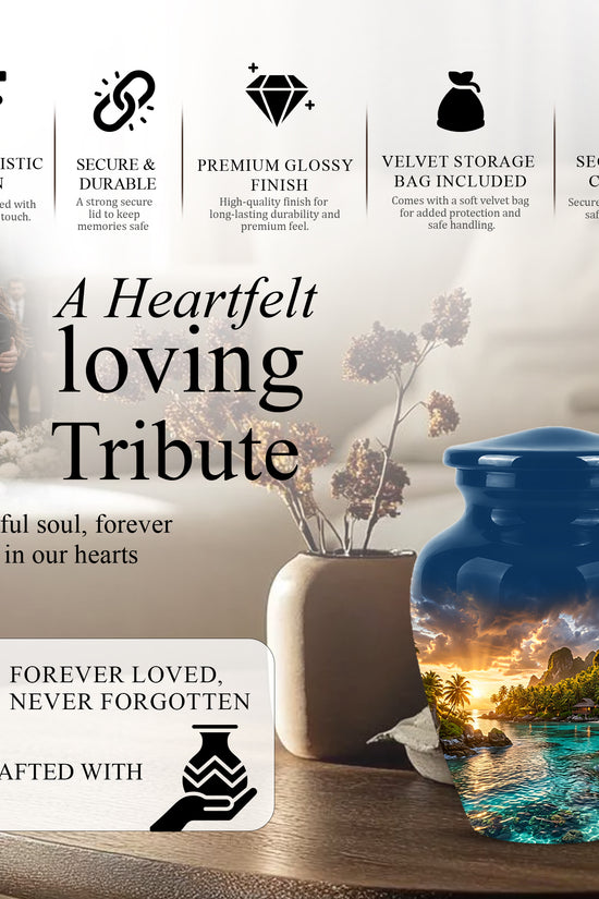 Beach Urns For Ashes - Sunset Scenic Memorial Urns For Nature Lovers