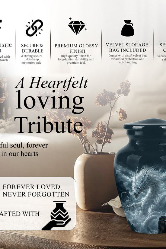 Dragon Cremation Urn = Custom Artistic Adult Memorial Urns For Ashes