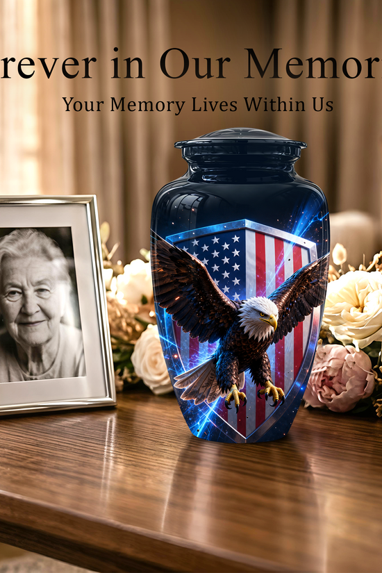 American Bald Eagle Memorial Urn - Personalized Funeral Urns For Ashes