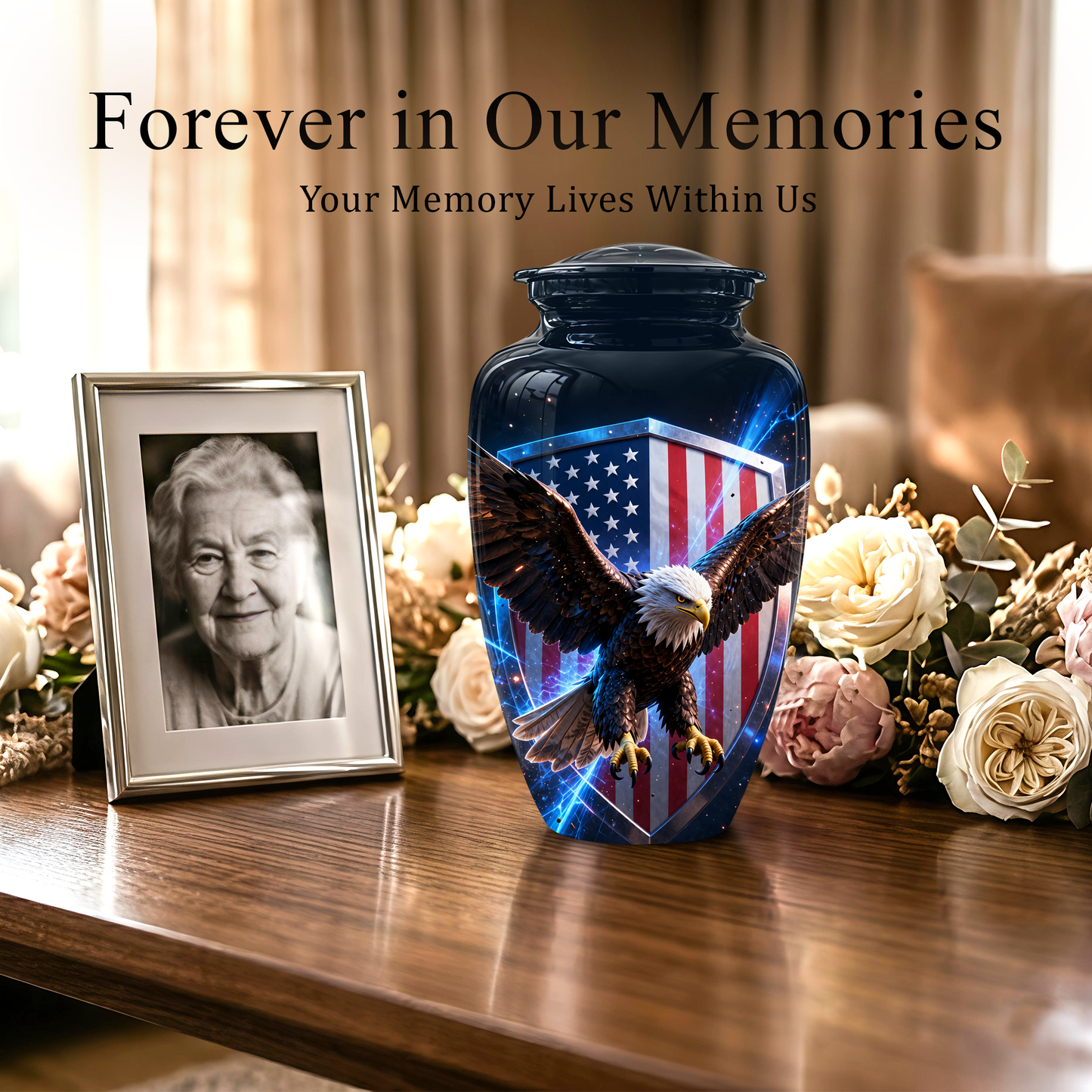 American Bald Eagle Memorial Urn - Personalized Funeral Urns For Ashes