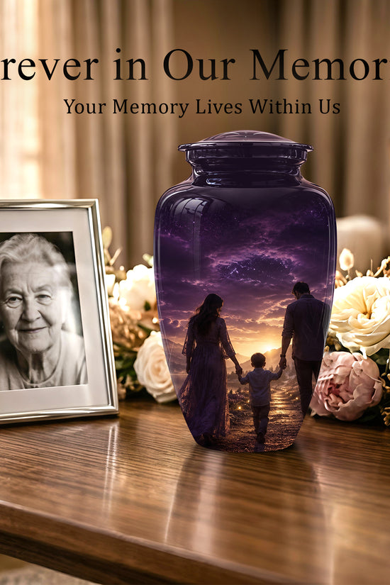 Father, Son & Mother Memorial Urn - Artistic Burial Urns For Human Ashes
