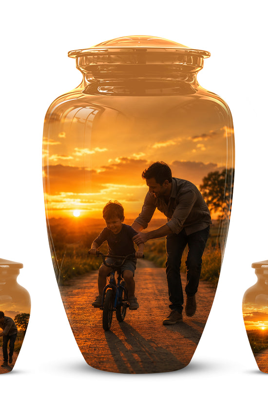 Father & Son Themed Urn - Handcrafted Custom Memorial Urns For Ashes