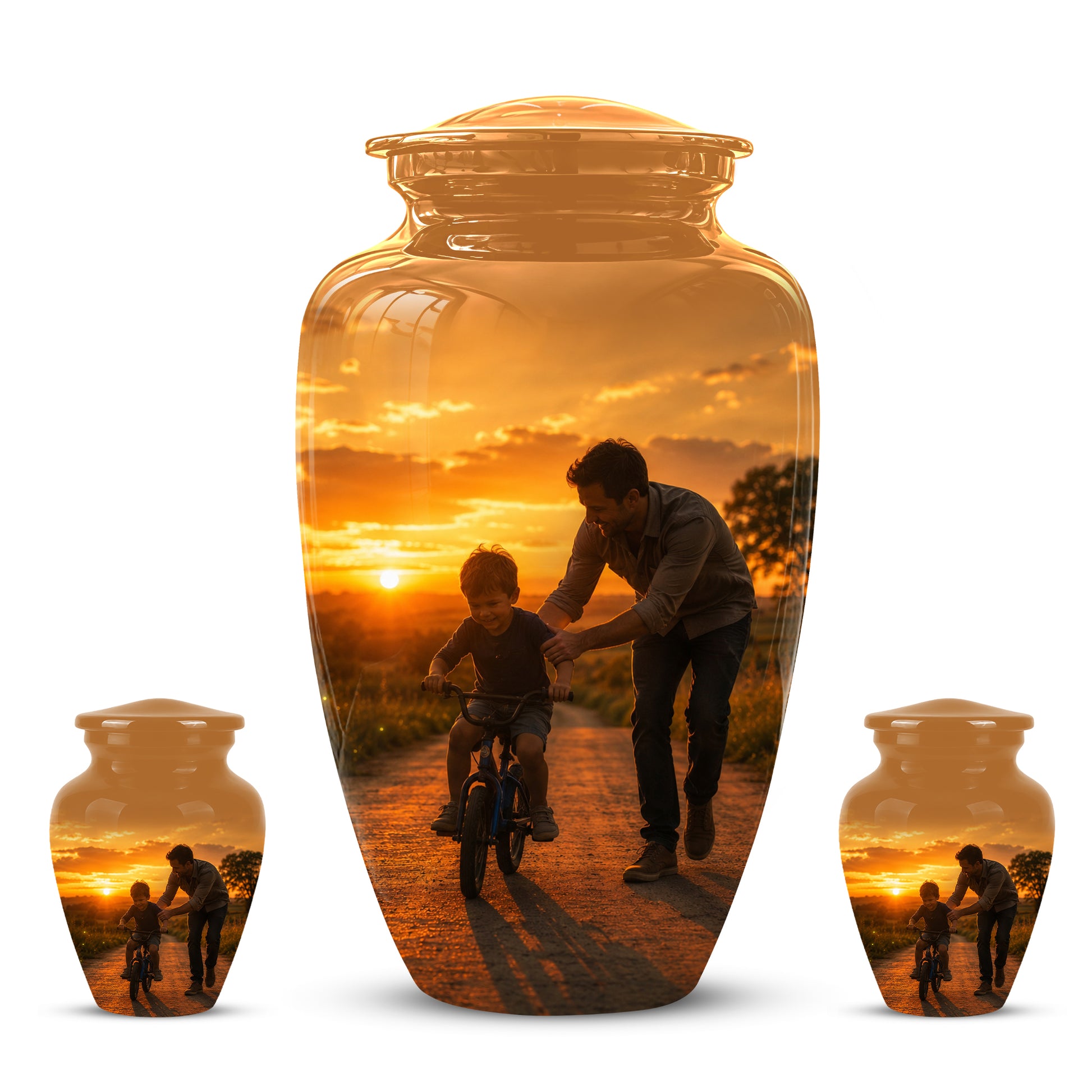 Father & Son Themed Urn - Handcrafted Custom Memorial Urns For Ashes