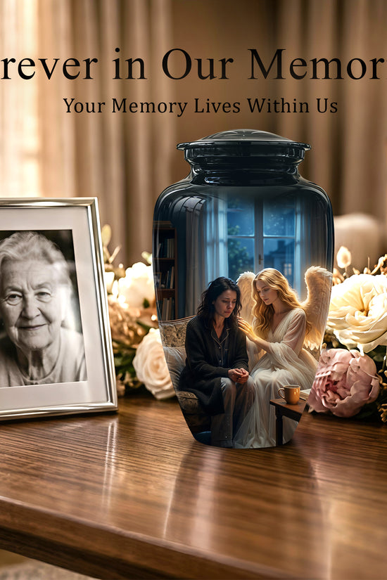 Black Angel Burial Urns - Personalized Memorial Urns For Mother Ashes